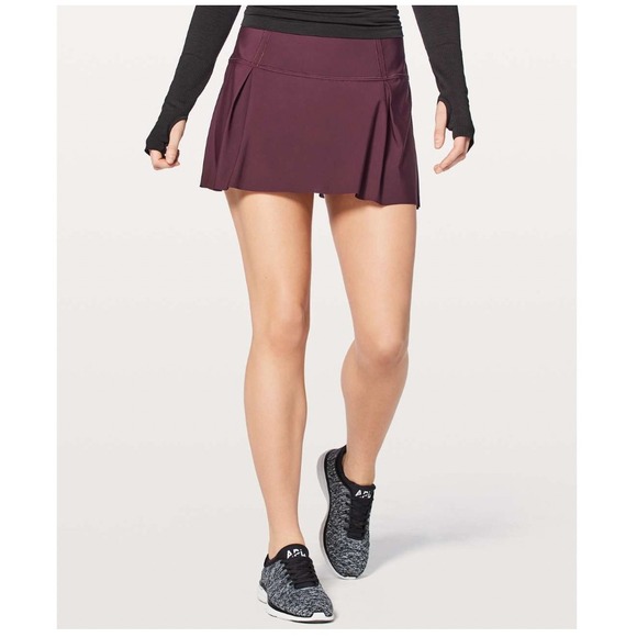 lululemon athletica Pants - Lululemon Lost In Pace Skirt Tall 15 Dark Adobe W8770T Athletic Tennis Run